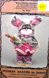 902 18'' FURRY BALLERINA BALLET BUNNY, SCULPTED FACE DOLL PATTERN